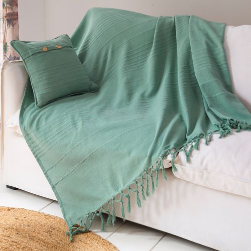 Housse De Coussin 40x40 Vert Céladon En Coton