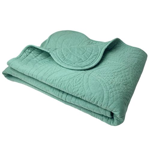 Plaid 150x150 Vert Eucalyptus En Coton 370 G/m²