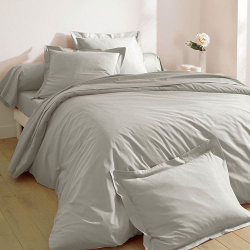 Drap-housse 140x200x28 Gris Brume En Coton