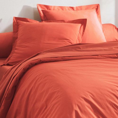 Drap-housse 140x200x28 Orange Terracotta En Coton