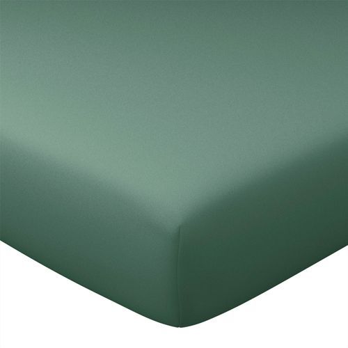 Drap-housse 90x200x28 Vert Eucalyptus En Coton