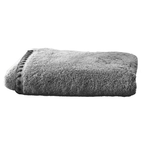 Serviette De Toilette 50x100 Gris Granit En Coton