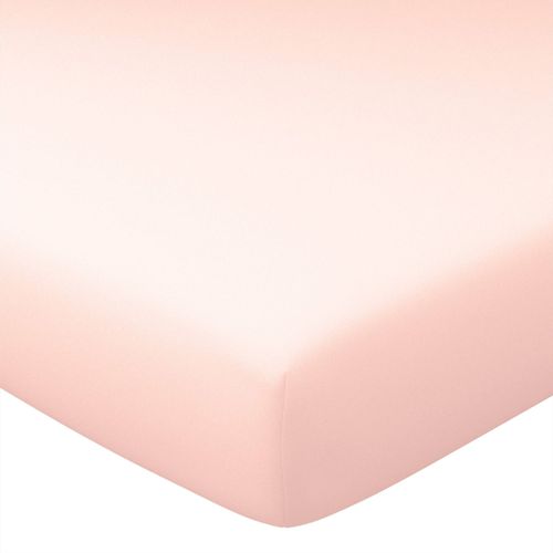 Drap-housse 90x200x28 Rose Thé En Coton