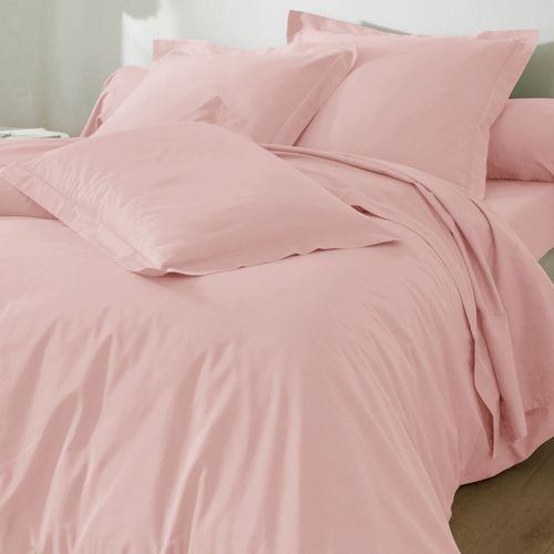 Housse De Couette 240x220 Rose Thé En Coton