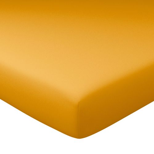 Drap-housse Grand Bonnet 180x200x32 Jaune Curcuma En Coton