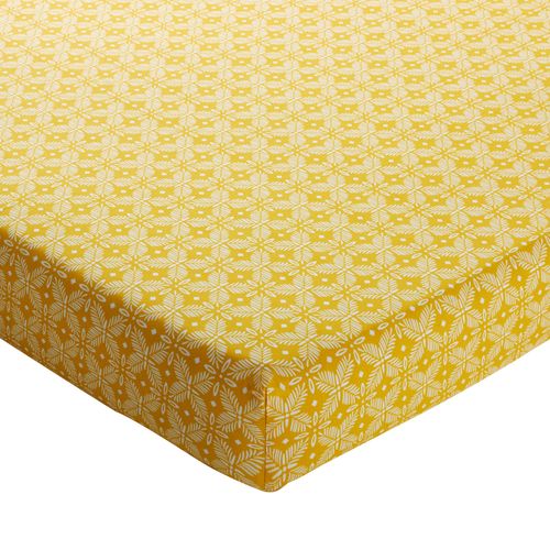 Drap-housse 90x190x28 Jaune Citron En Coton