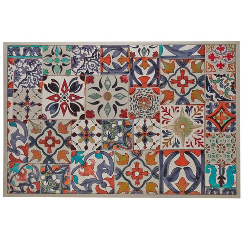 Tapis Vinyle 59x79 Orange En Synthétique