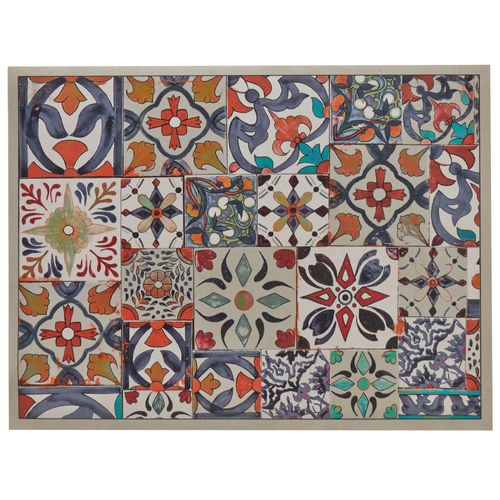 Tapis Vinyle Unique Orange En Synthétique