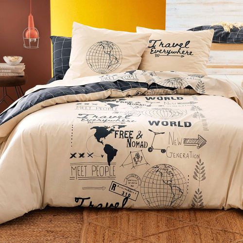 Housse De Couette 140x200 Gris En Coton