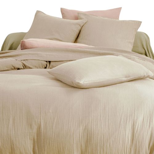 Housse De Couette 140x200 Beige En Coton
