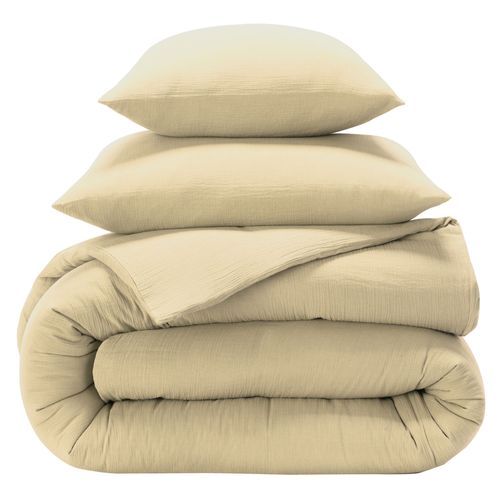 Housse De Couette 240x220 Beige En Coton