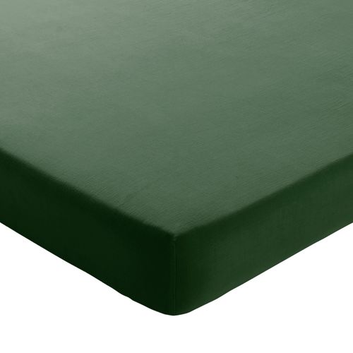 Drap-housse 160x200x28 Vert Kaki En Coton