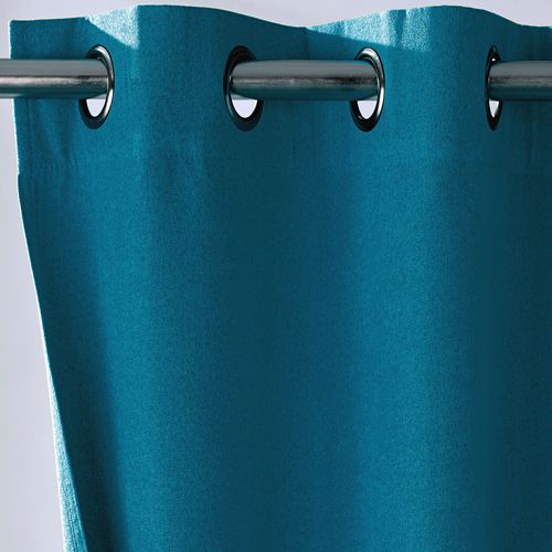 Rideau Occultant 140x180 Bleu Petrole En Polyester