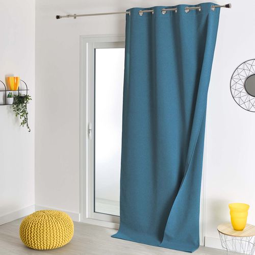 Rideau Occultant 140x180 Bleu Petrole En Polyester