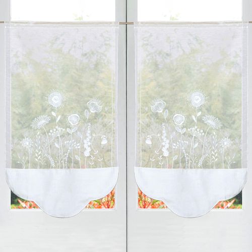 Voilage Pointe 58x120 Blanc En Polyester
