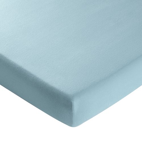 Drap-housse 140x200x28 Bleu Glacier En Coton