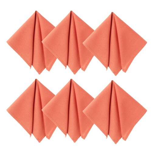Serviette De Table 43x43 Orange Corail En Coton