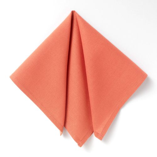 Serviette De Table 43x43 Orange Corail En Coton