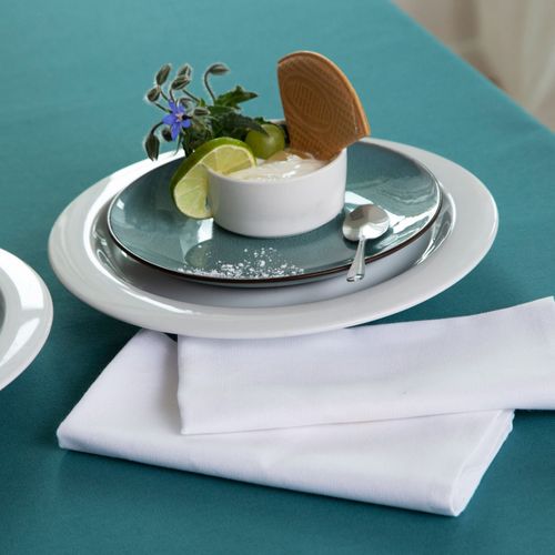 Nappe Ronde 180 Cm Bleu Canard En Coton