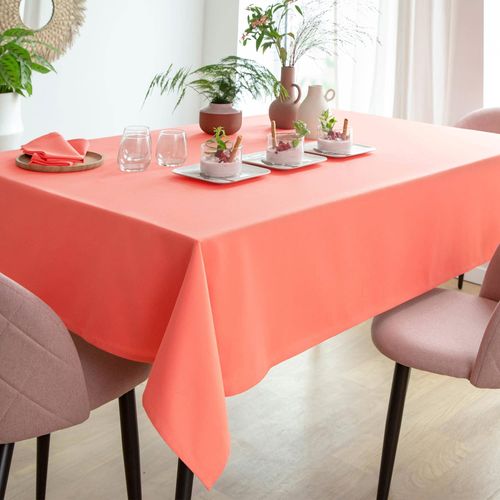 Nappe 150x250 Orange Corail En Coton