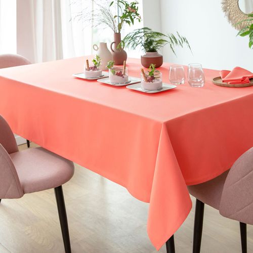 Nappe 150x200 Orange Corail En Coton