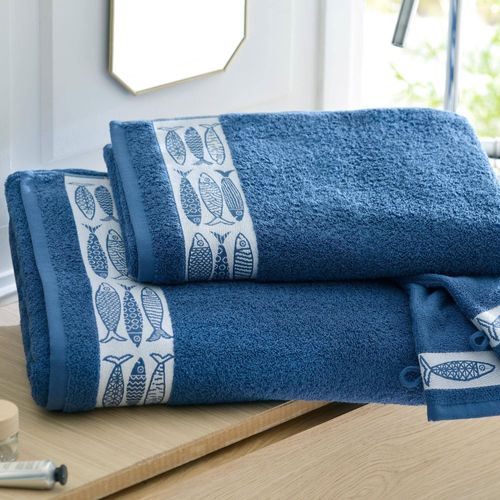 Serviette De Toilette 50x100 Bleu En Coton 450 G/m²