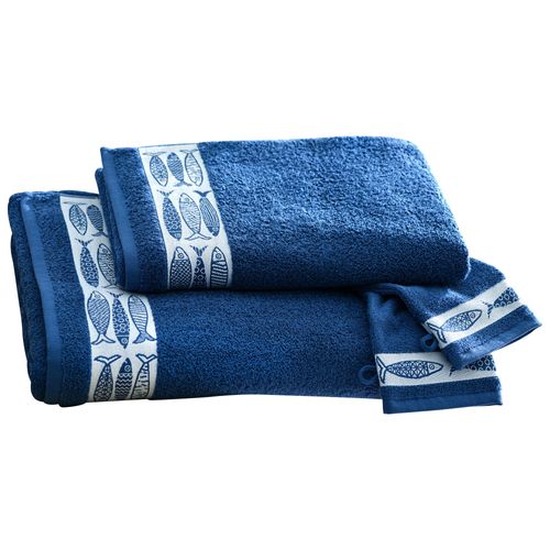 Serviette De Toilette 50x100 Bleu En Coton 450 G/m²