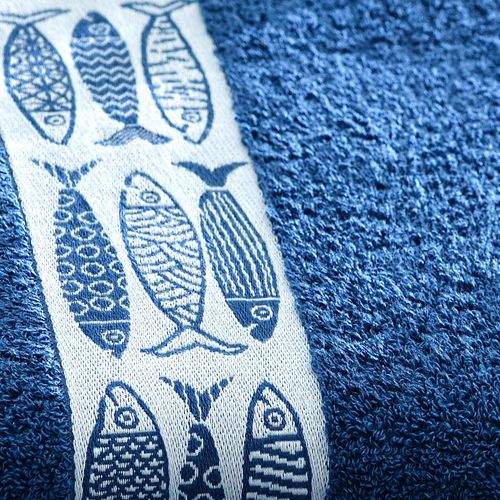 Serviette De Toilette 50x100 Bleu En Coton 450 G/m²