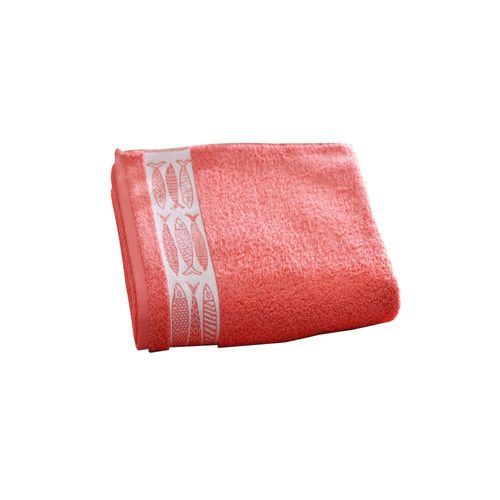 Serviette De Toilette 50x100 Orange Corail En Coton 450 G/m²