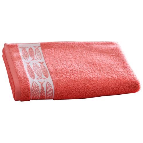 Drap De Bain 70x140 Orange Corail En Coton 450 G/m²