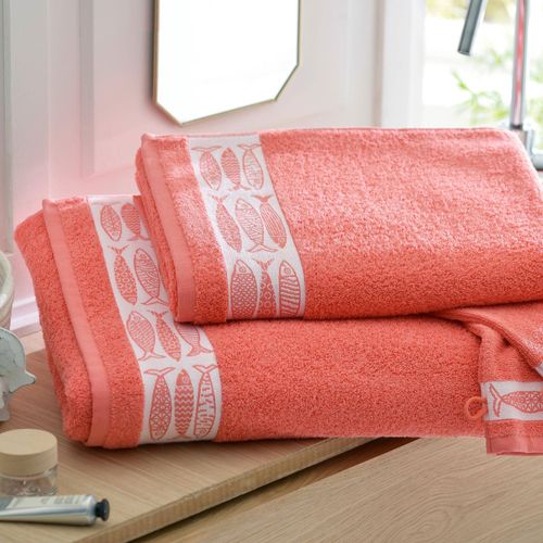 Drap De Bain 100x150 Orange Corail En Coton 450 G/m²