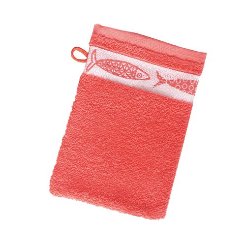 Lot De 2 Gant De Toilette 15x21 Orange Corail En Coton 450 G/m²