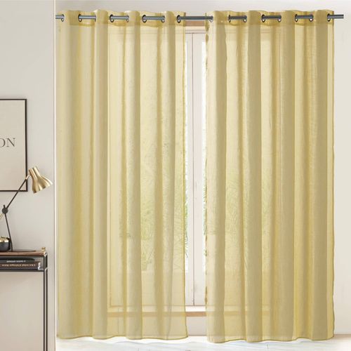 Voilage 140x180 Jaune En Polyester