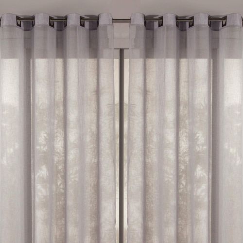 Voilage 145x180 Gris Perle En Polyester