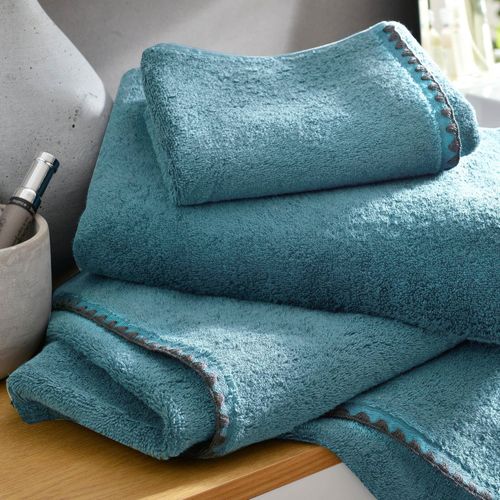 Drap De Bain 70x130 Bleu Stone En Coton