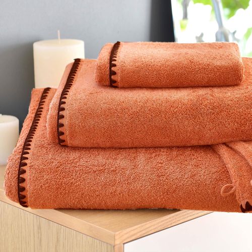 Drap De Bain 70x130 Rouge Brique En Coton