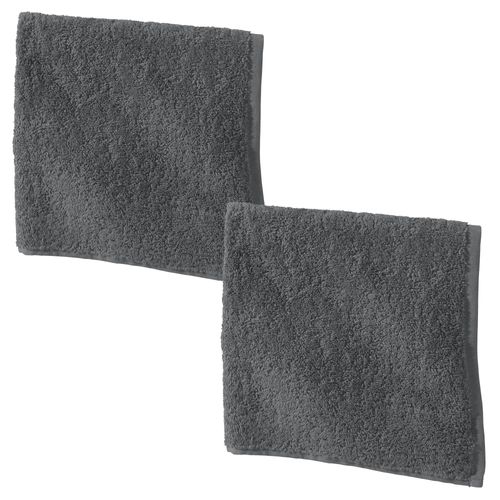 Lot De 2 Essuie-mains 50x50 Gris Foncé En Coton