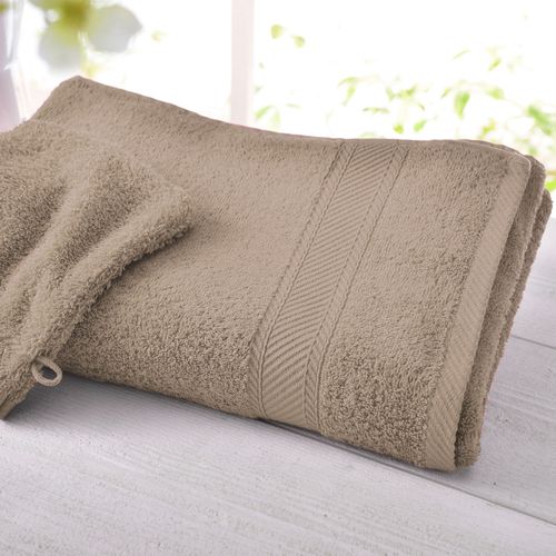 Lot De 2 Gant De Toilette 15x20 Beige Ficelle En Coton