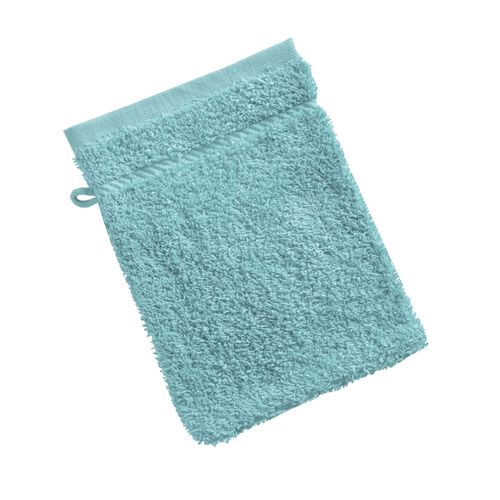 Lot De 2 Gant De Toilette 15x20 Bleu Aqua En Coton