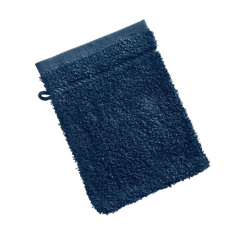 Lot De 2 Gant De Toilette 15x20 Bleu Marine En Coton