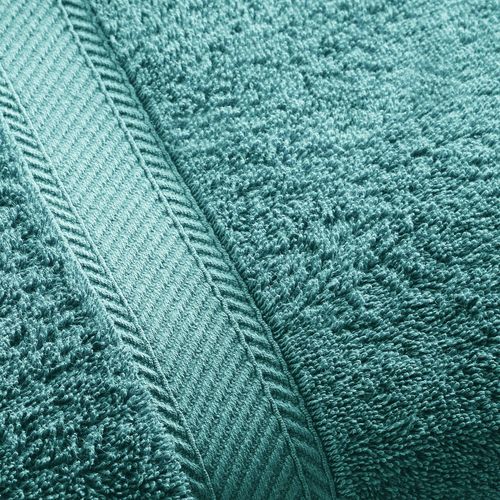 Lot De 2 Serviette De Toilette 50x100 Bleu Paon En Coton