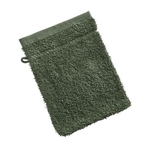 Lot De 2 Gant De Toilette 15x20 Vert Olive En Coton