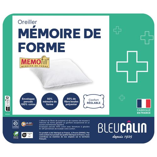 Oreiller Ergonomique 65x65 Blanc En Coton