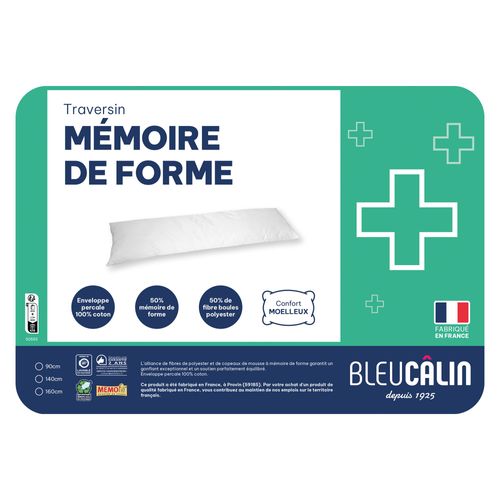 Traversin Ergonomique L. 90 Blanc En Coton