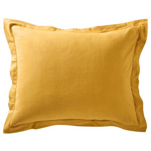 Taie Volant 63x63 Jaune Soleil En Coton
