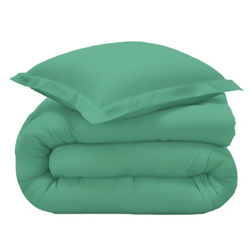 Housse De Couette 260x240 Vert Jade En Coton
