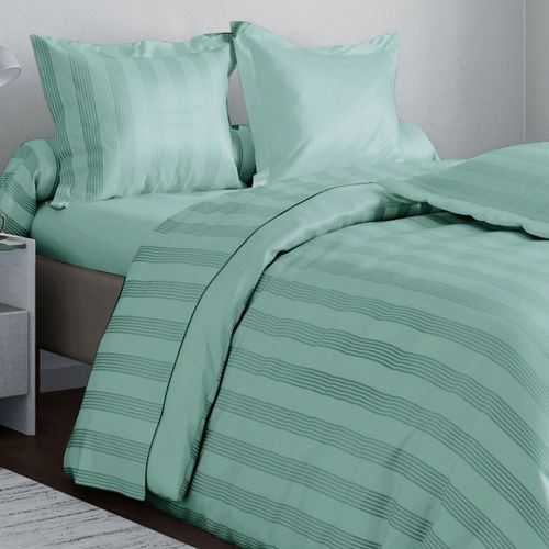 Housse De Couette 140x200 Bleu Céladon En Coton