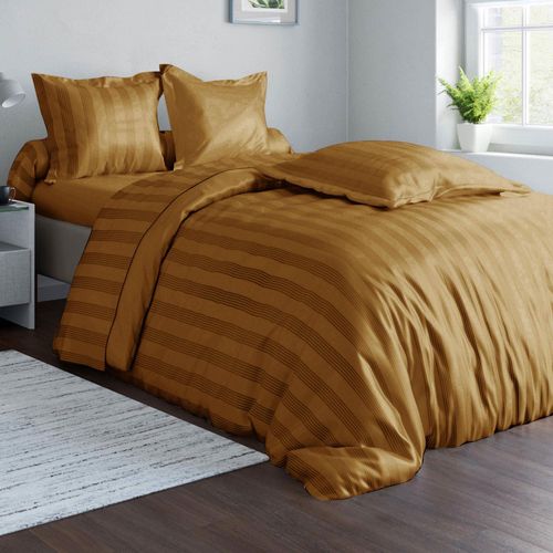 Drap-housse 140x190x28 Marron Caramel En Coton