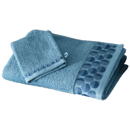 Serviette De Toilette 50x90 Bleu En Coton 450 G/m²