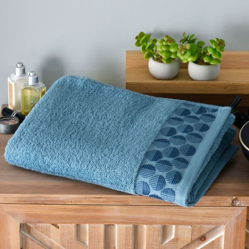 Lot De 2 Gant De Toilette 15x21 Bleu En Coton 450 G/m²